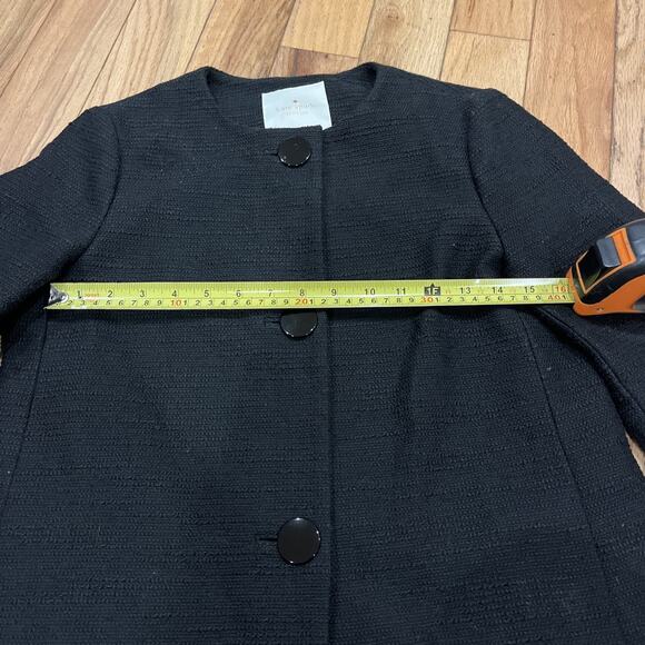 Kate Spade Erika Jacket Tweed Pattern Lacquered Finish 0 Womens Button Coat - Picture 6 of 10